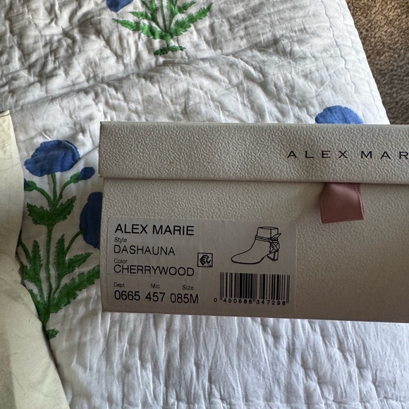 Alex Marie Wine Ankle Booties with Bow - Picture 4 of 4